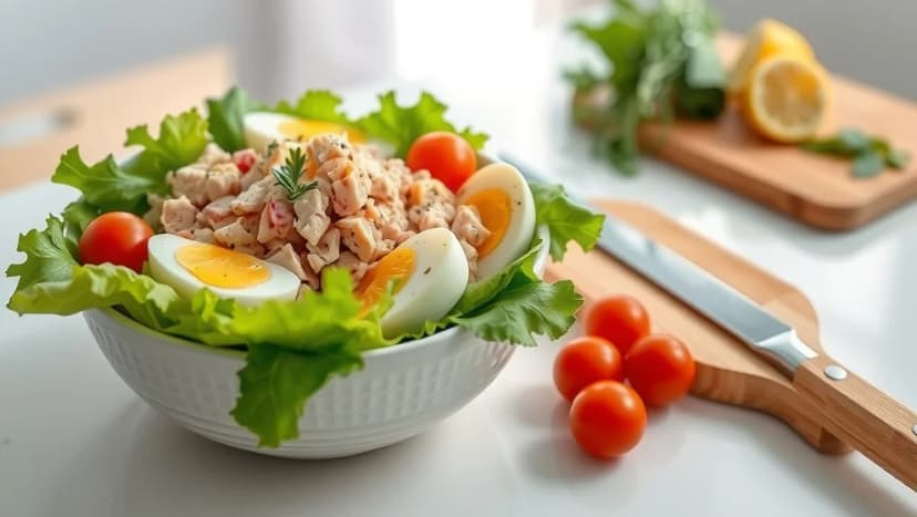 Enkel tonfisksallad med ägg hemma