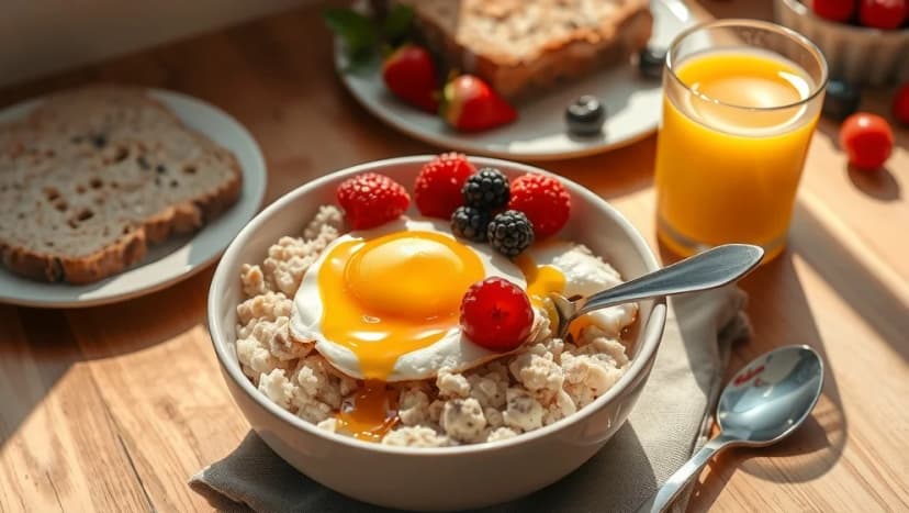 Havregrynsgröt med ägg för en bättre frukost