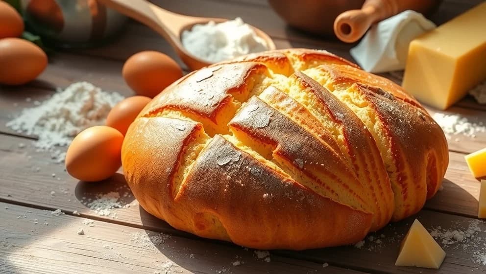 Kesobröd med ägg hemma