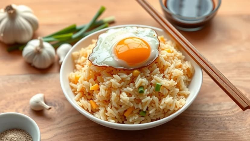 Stekt ris med ägg hemma